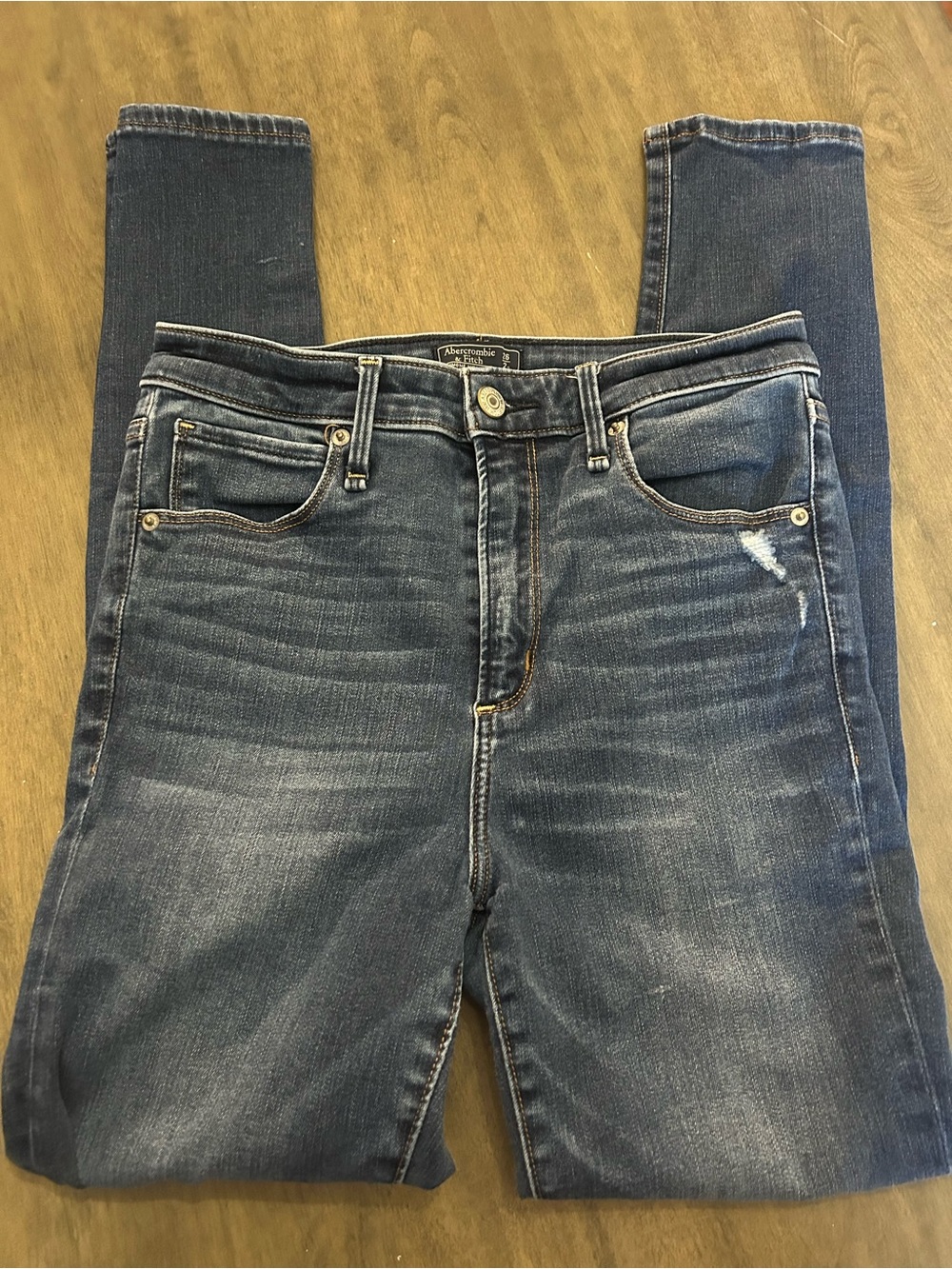 Abercrombie & Fitch Dark Blue Simone High Rise Super Skinny Jeans